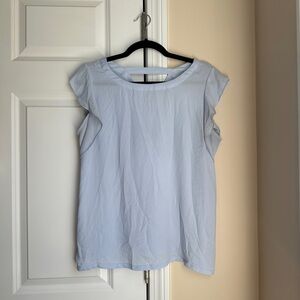 LOFT Light Blue Short Sleeve Blouse Size M